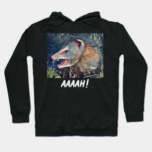 Screaming Possum White Font Hoodie